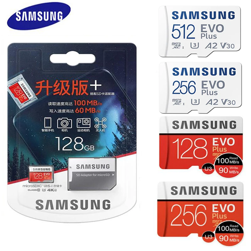 

SAMSUNG Memory Card Micro SD 256GB 32GB 64GB 128GB 512G SDHC SDXC Grade EVO+ Class 10 C10 UHS TF SD Cards Trans Flash Micro sd