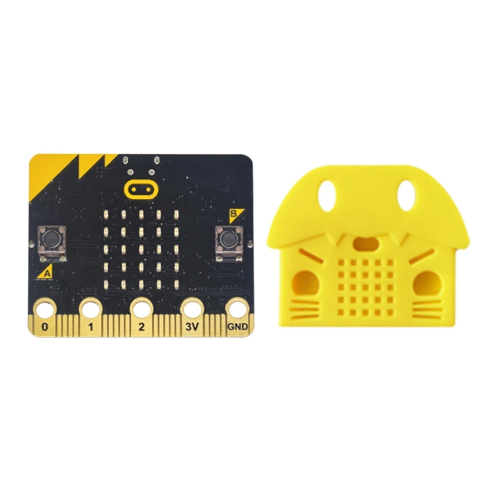

BBC Micro:Bit Go Kit Micro:Bit BBC с защитным чехлом, программируемая обучающая макетная плата для проектов «сделай сам», желтая