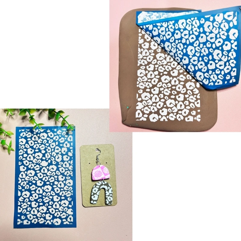 

Трафаретная печать шаблон со скребком глиняные серьги декоративная трафаретная печать X3UD