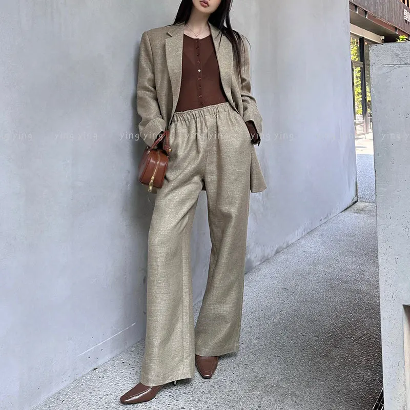 Женский осенний пиджак комплекты из двух предметов модные однобортные костюмы с