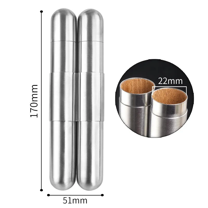 Портативная металлическая трубка для сигар из нержавеющей стали увлажняющая
