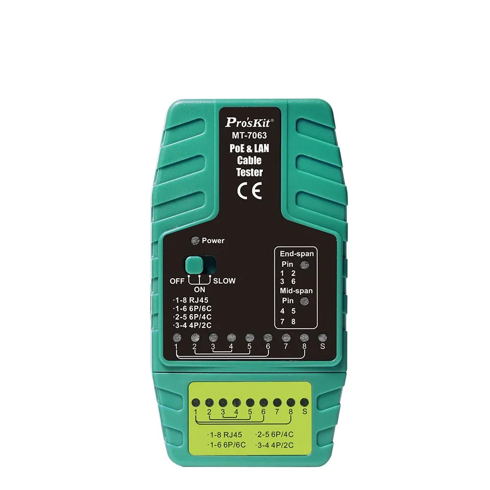 

Pro'sKit Network Tester MT-7063-C Multi-function Network Line Tester Short Circuit Break Wire Sequence Test