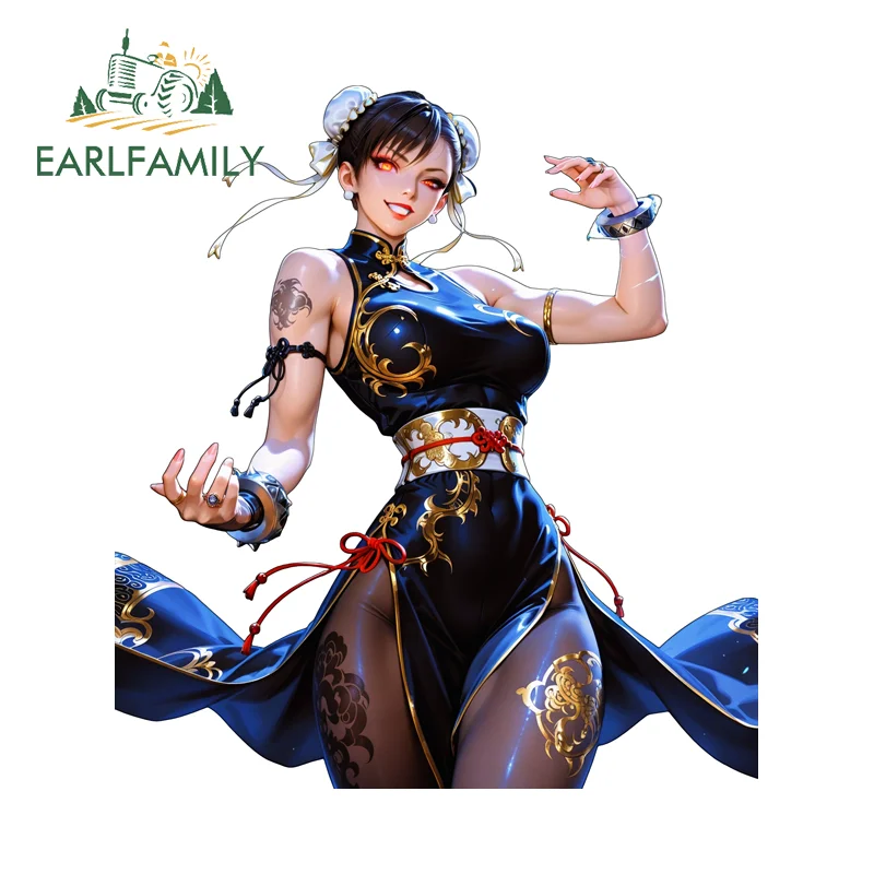 

EARLFAMILY Chun Li: Стильные автомобильные наклейки DIY, граффити-дизайн, наклейки для стайлинга авто, маскировка царапин, подходят для автограффити