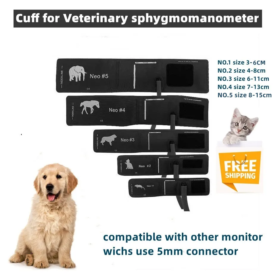 Vet Specific CONTEC08A Sphygmomanometer Cuff 5 Mouse/Cat/Dog/Horse/Elephant with Connector