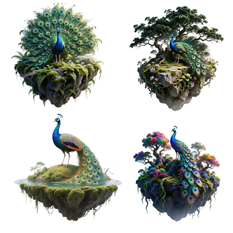 Фото Наклейки на стену Three Ratels CAB34 Peacock Floating Island для украшения дома №1