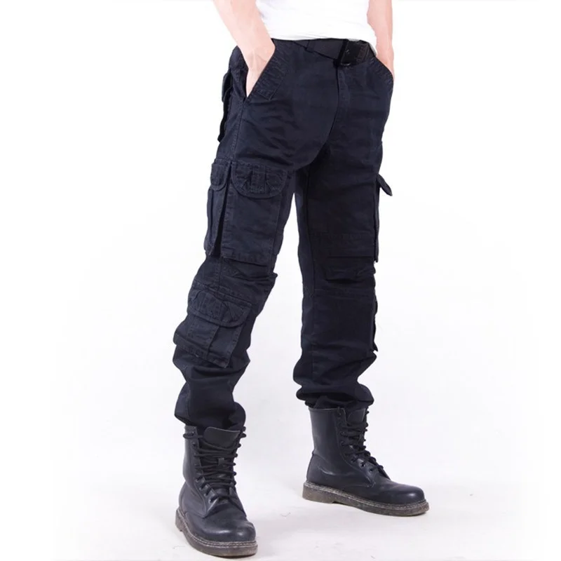 

Mens Outdoor Sports Straight Multi-pockets Cargo Overalls Male Climbing Camping Training Hiking Loose Tactical Military Pants