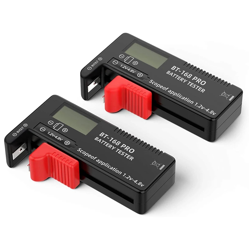 

2 Pieces Digital LCD Universal Battery Tester (Model: BT - 168 PRO), Battery Tester Volt Checker For AA AAA C D 18650 9V
