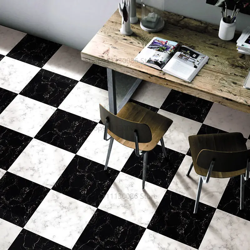 

10 Pieces Floor Stickers Bathroom Tile Stickers Self-Adhesive Home Decor Waterproof Floor Stickers Non-Slip Wear-Resistant Vinyl