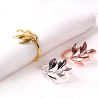 european and american household items metal leaves napkin buckle desktop decoration for hotel wedding family party