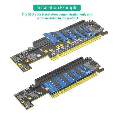 IRhasta Адаптер PCIE5.0 для двух NVMe + PCIE X16