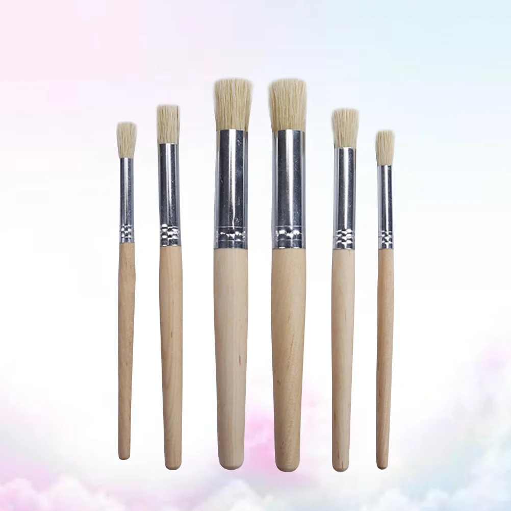 

Brushbrushes Painting Acrylic Set Wooden Oil Nylon Watercolorhandle Round Paintbrush Tip Craft Wood Stencilpointed Paintbrushes