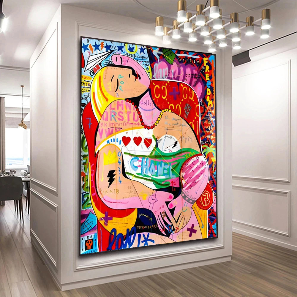 Уличный граффити Пикассо абстрактная женщина Настенный декор художественный