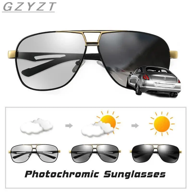 

Top Aluminum Magnesium Square Polarized Photochromic Sunglasses Men Sun Glasses Military Safety Driving Oculos De Sol Masculino
