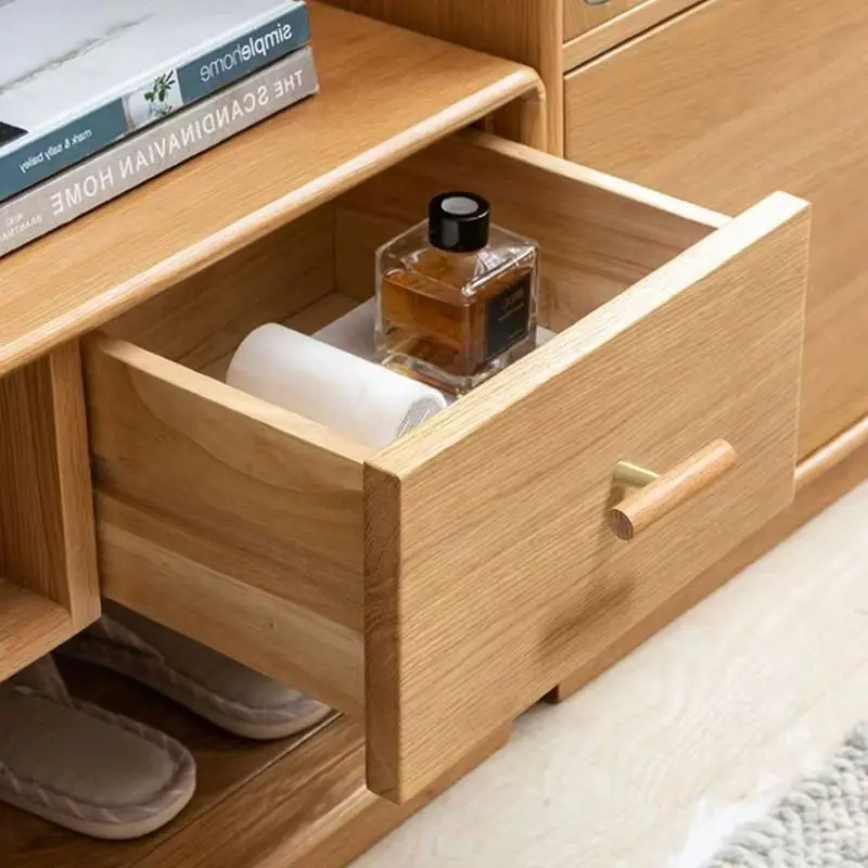 Ручка ящик из массивной древесины латунная ручка натуральная древесина