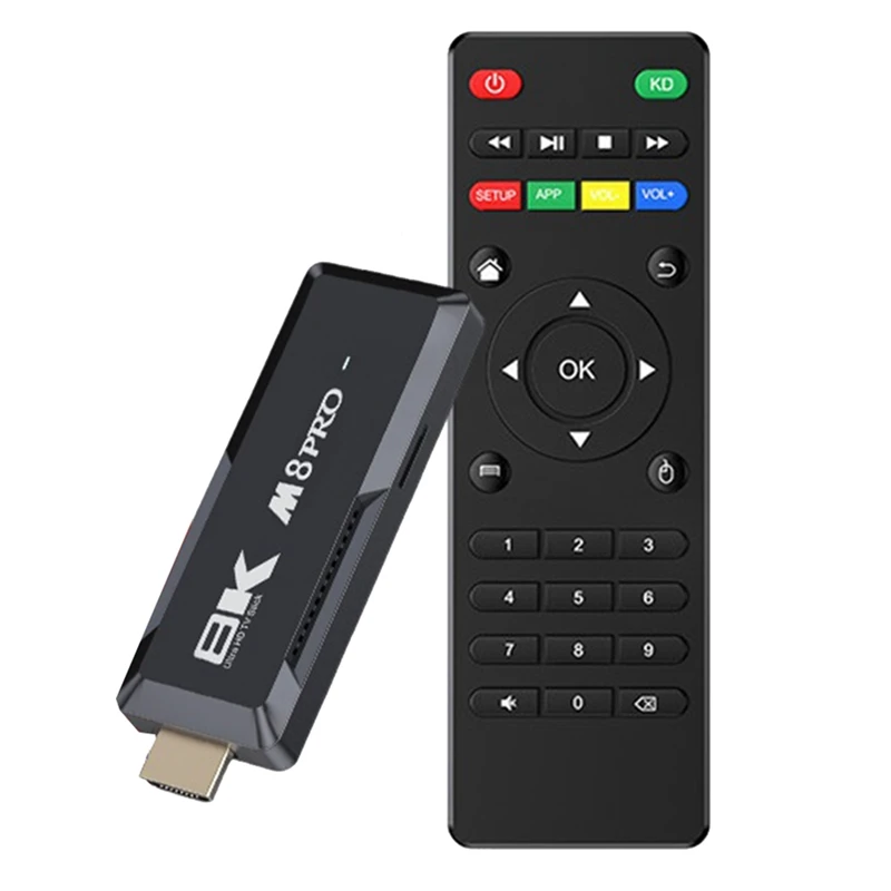 M8 PRO TV Stick 2GB 16GB Android 12.1 Smart Box Aiiwinner H313 2.4G+5G Dual Band WIFI Media Player Easy Install