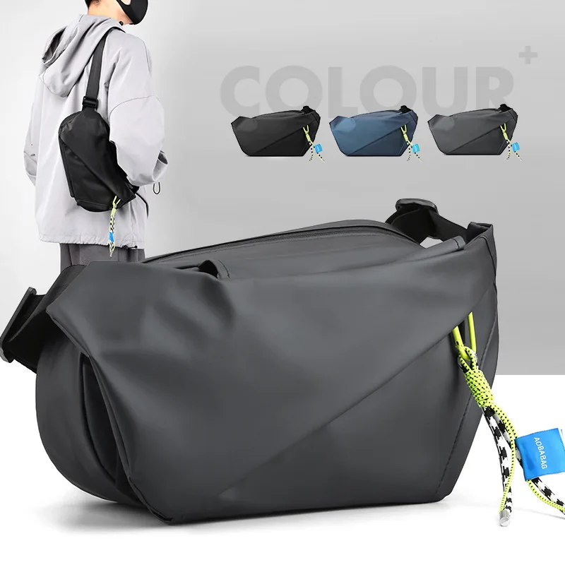 

Нагрудная летняя мужская повседневная Студенческая сумка-мессенджер через плечо нейлоновая модная трендовая однотонная сумка брендовая сумка
