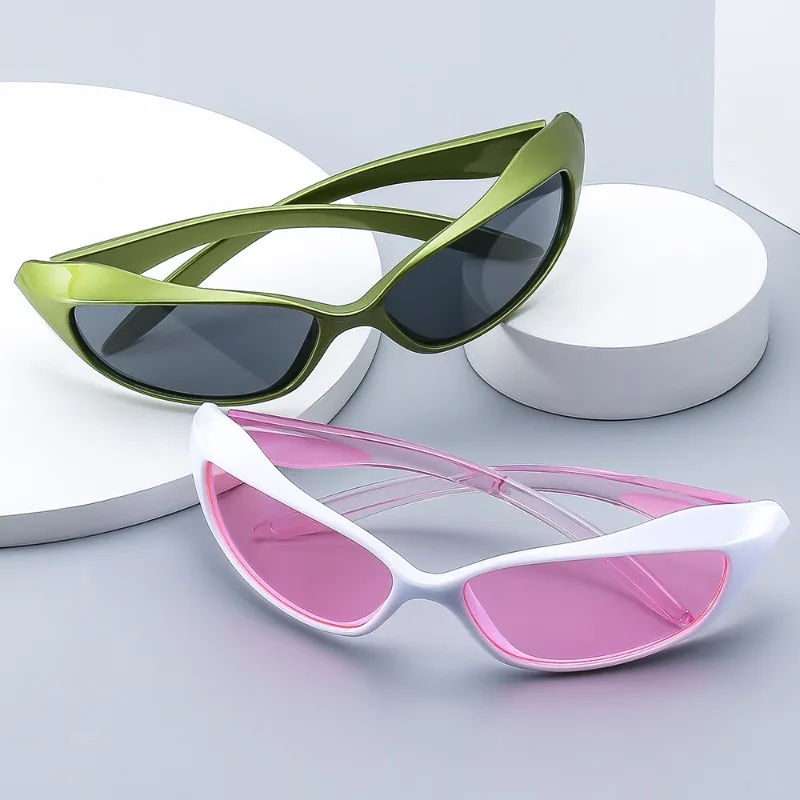 Женские модные персонализированные черные очки Y2K Millennium Punk sunglase в оправе для езды