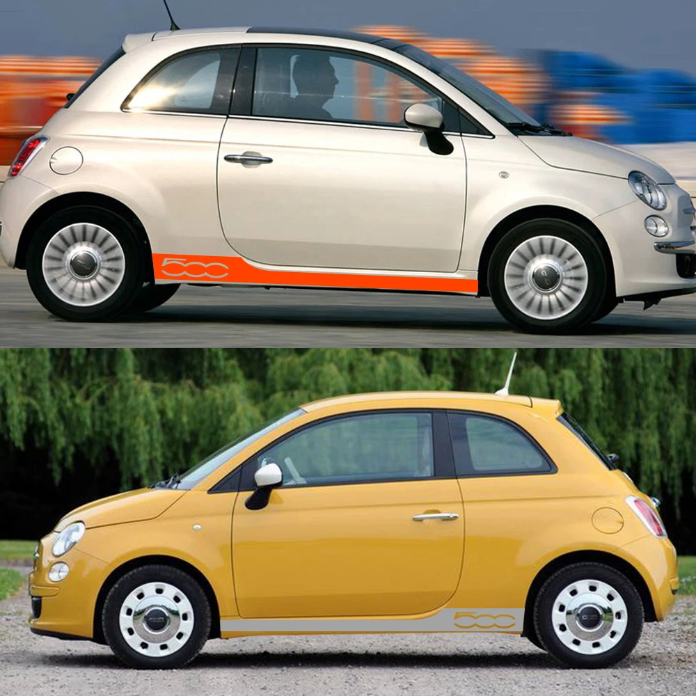 2 шт. автомобильные наклейки для Fiat 500 аксессуары тюнинга Abarth гоночный Стайлинг