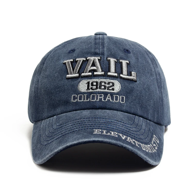 Бейсболка мужская с вышивкой Модная хлопковая кепка V-образным вырезом мягким