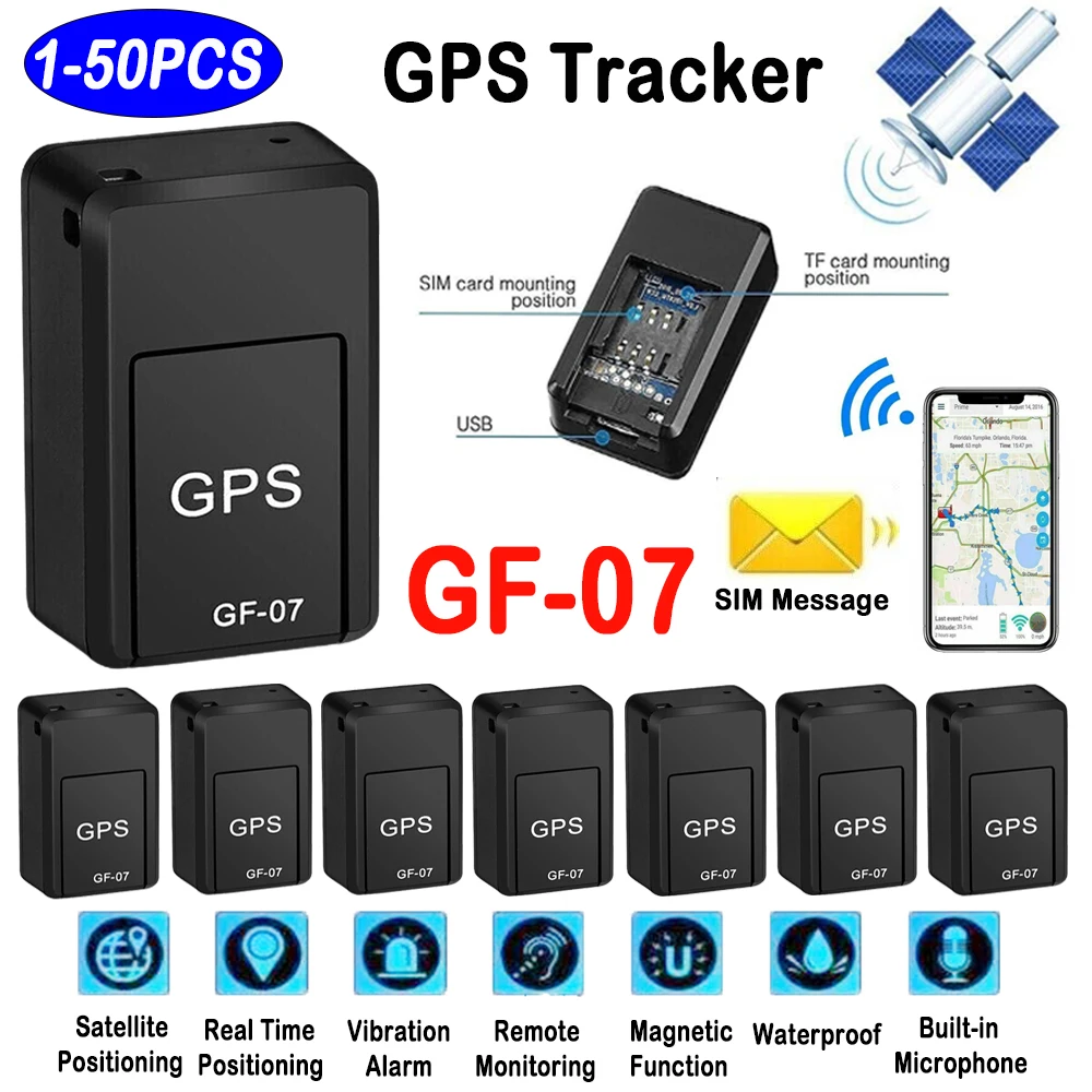 

1-50PCS GF-07 Car Kids GPS Locator Magnetic Mini SIM Message Positioner Anti Theft GSM GPRS Locator Device Car Accessories