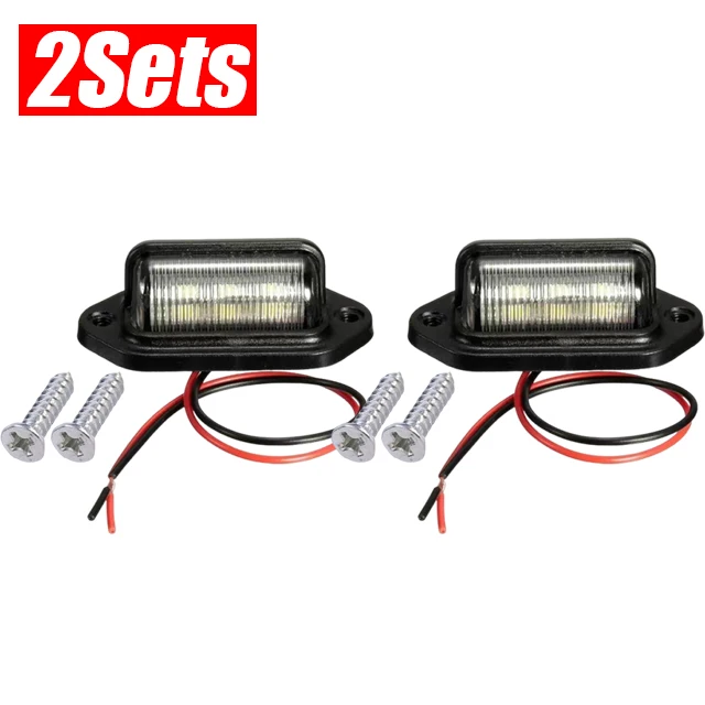 

6 светодиодных фонарей номерного знака автомобиля, водонепроницаемые, 12-24 В, задний номерной знак, белые боковые лампы, универсальные лампы для грузовиков, автофургонов, прицепов