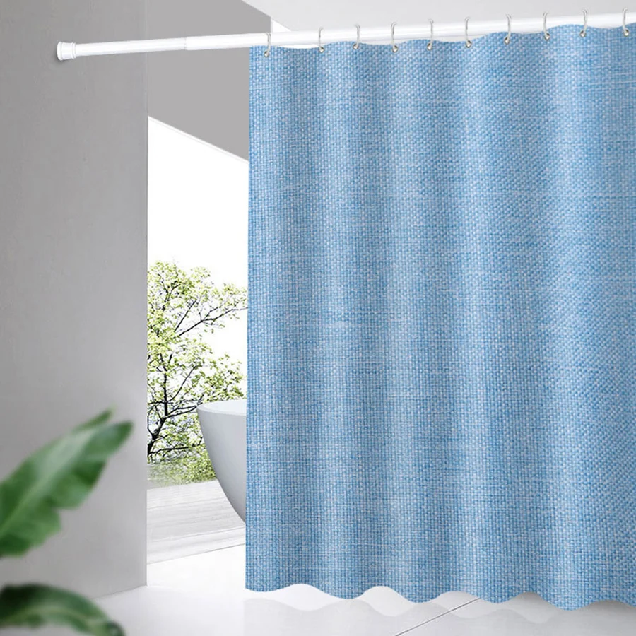 

Sky Blue Anti-linen Polyester Bathroom Shower Curtain Thickening Waterproof and Mildew-proof Kitchen Partition Hanging Curtains