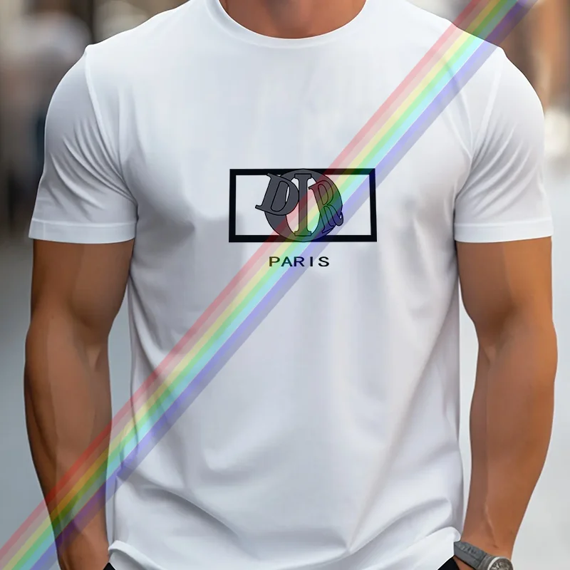 Роскошные брендовые футболки для мужчин лето 2024 Париж рубашка с буквенным