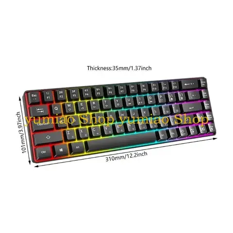 AREOFRGB 587B механическая игровая клавиатура 68 клавиш проводная