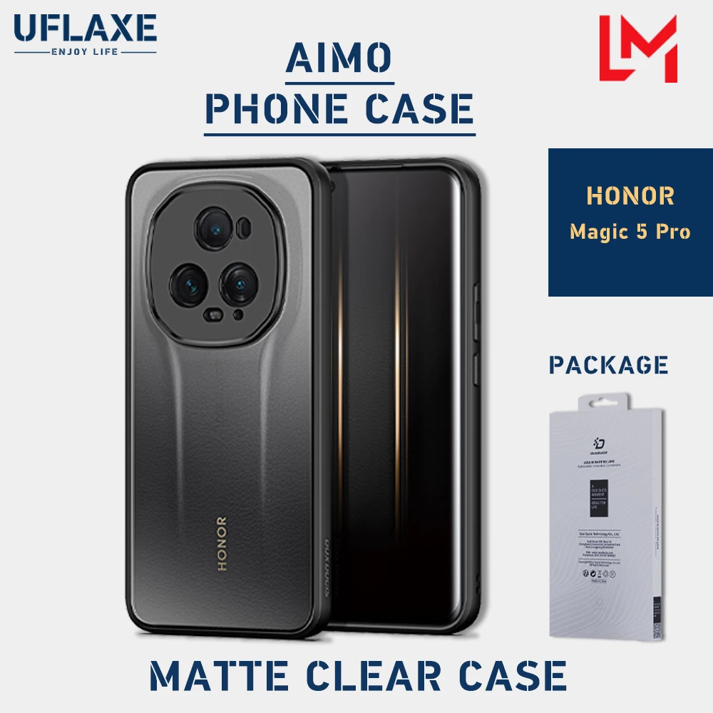 

UFLAXE AIMO Shockproof Hard Case for Honor Magic 5 Pro Matte Clear Full Protection Back Cover anti-yellow Protective Casing