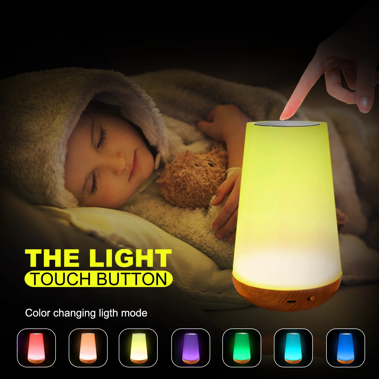 

Touch Pat Light Colorful LED Night Light USB Rechargeable Night Lamp Remote Control Touch Dimmable Lamp Portable Table Lamps