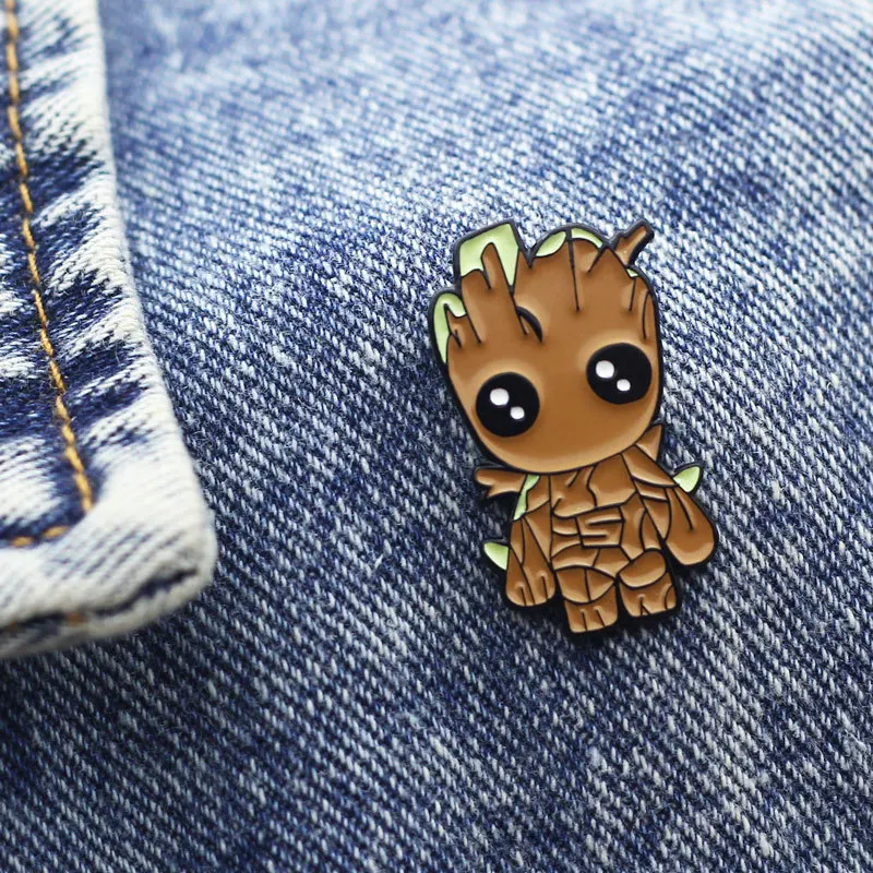 

Disney Marvel Groot Enamel Brooches Movie Pins for Backpack Clothing Decoration Tree Man Badge Jewelry Gift Accessories