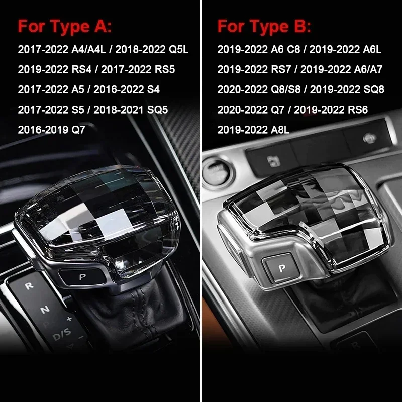 1 шт. хрустальная крышка ручки переключения передач для Audi Q7 C8 S4 S5 A6 Q8 A5 A4 SQ8 Q5 S8 RS4 SQ5