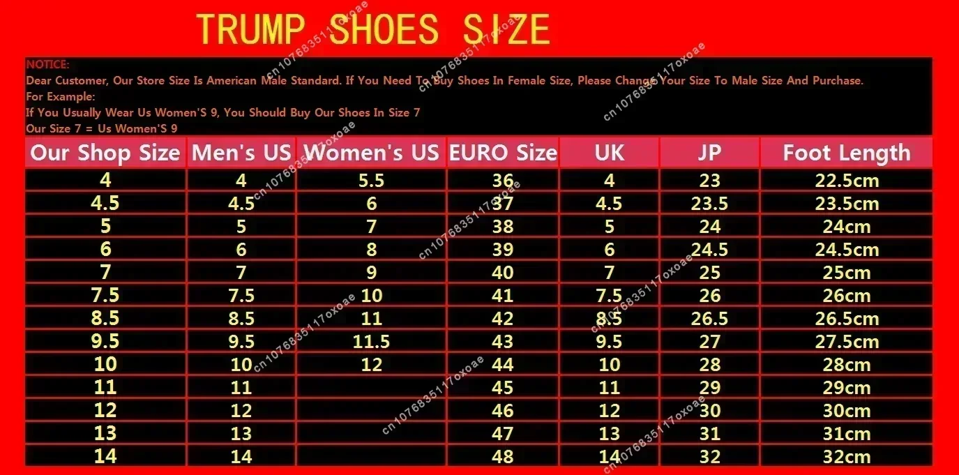 100% высококачественные кроссовки Trump VICTORY Bitcoin Orange Shoes 2024 MAGA Never Surrender 45 47 мужские и