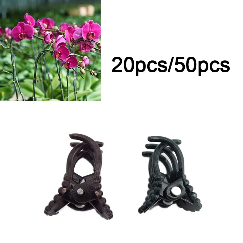 

20/50pcs Plant Support Clips Orchid Stem Clip For Vine Support Vegetables Flower Tied Bundle Branch Clamping Garden Tool