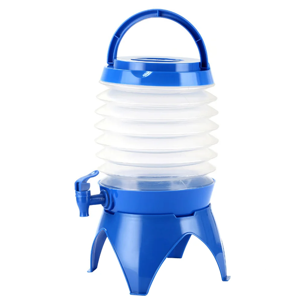 

Gallon Collapsible Folding Dispenser Portable Drinks Container with Tap for Outdoor Camping Travelling 5L (Blue)