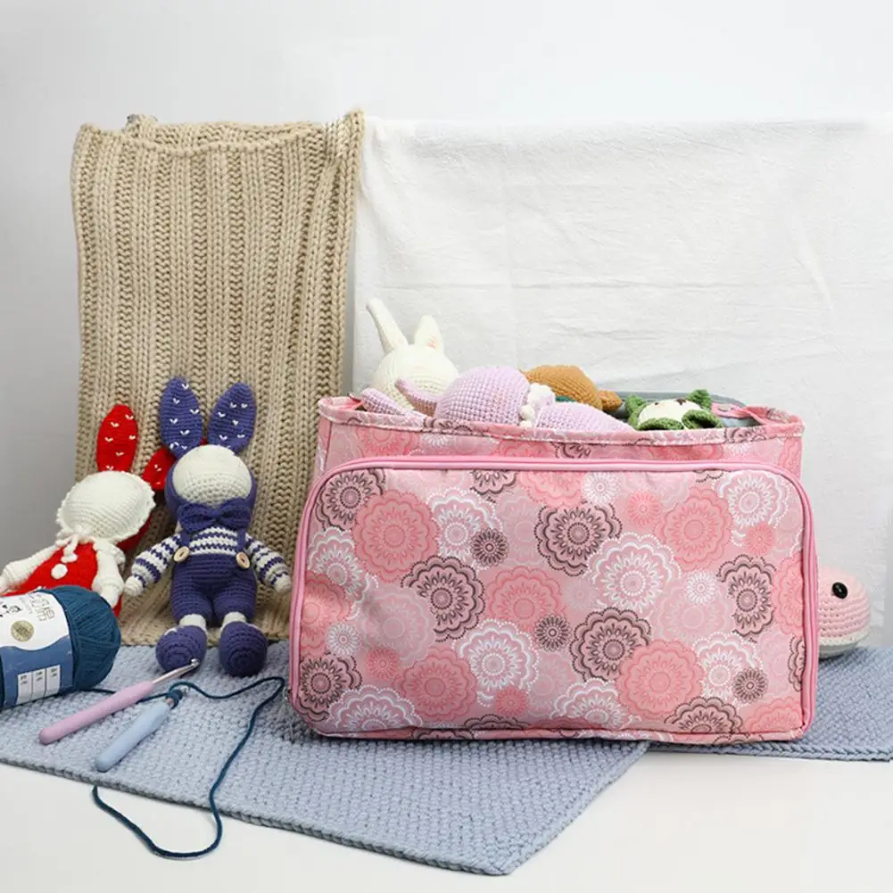 

Excellent 600D Oxford Cloth Crochet Yarn Storage Bag Lightweight Crochet Yarn Organizer Strong Load-bearing Home Supplies
