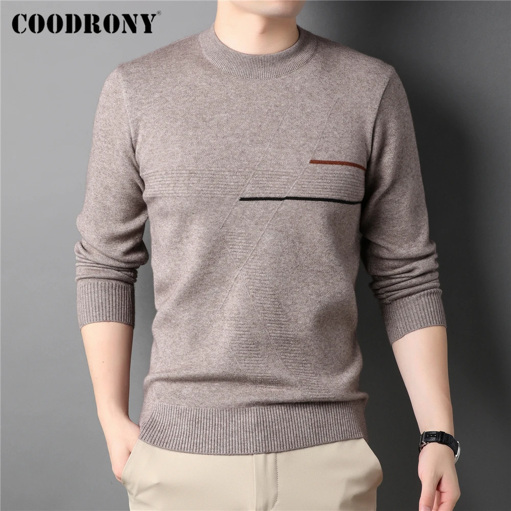 

COODRONY Brand O-Neck Knitted Sweater Men Clothing Autumn Winter New Arrival High Quality Fashion Striped Pullover Homme Z1067