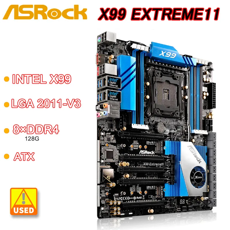 

X99 Motherboards ASROK X99 Extreme11 LGA 2011-3 V3 Motherboard 8×DDR4 28GB PCI-E 3.0 USB3.0 E-ATX Overclocking