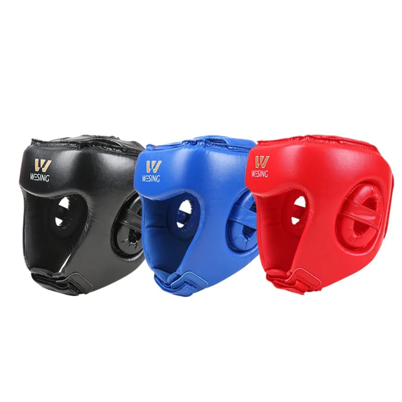 

Head Guard with Tooth Guard Handwraps Professional Boxing Athletes Training Competition Mouth Guard Headgear