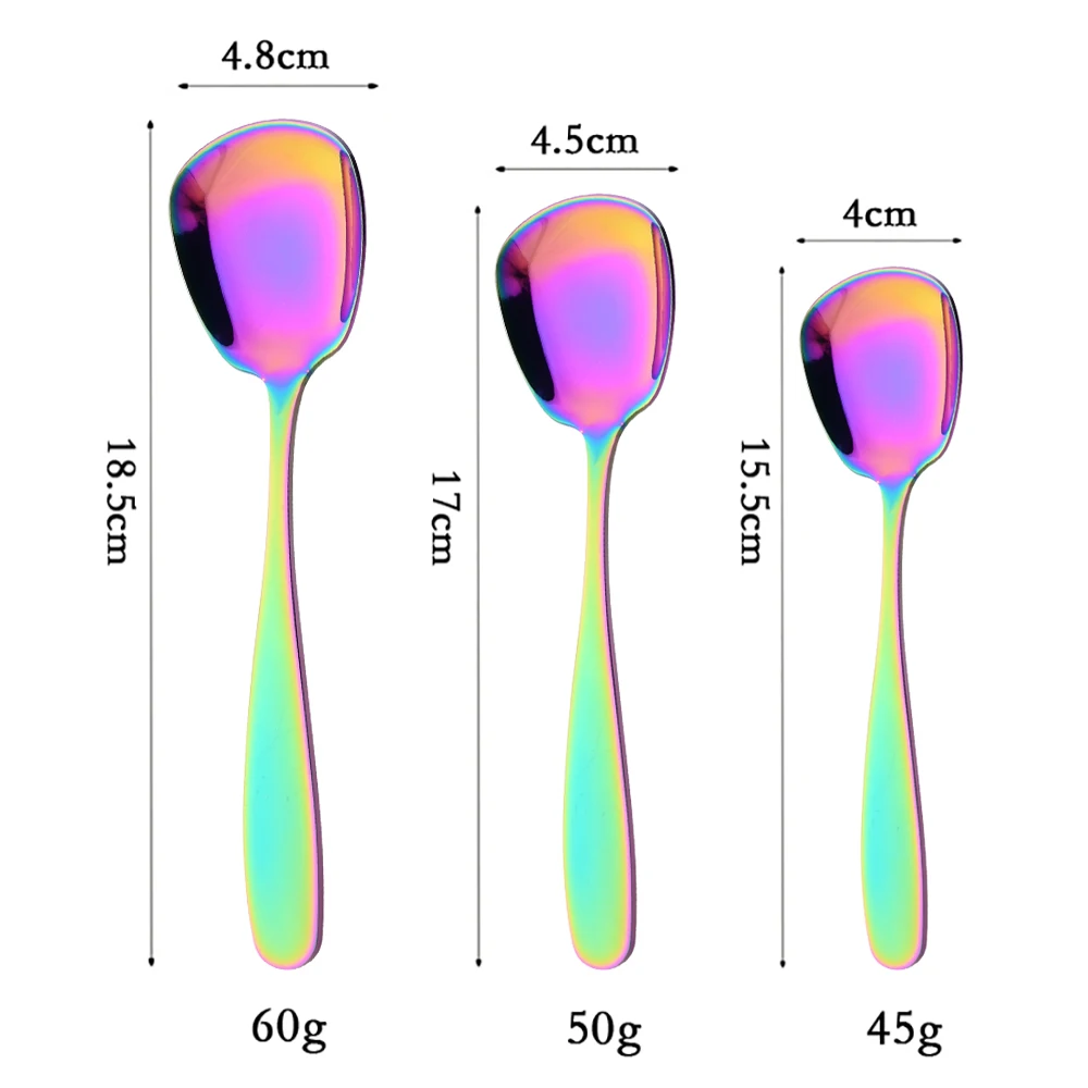 

3Pcs Coffee Spoon Gold Flat Spoon Dinnerware Set 18/10 Stainless Steel Coffee Spoon Dessert Tableware Kitchen Dinnerware Set