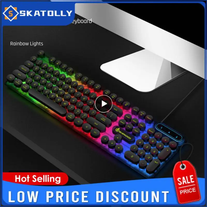 Чувствительная светящаяся клавиатура Abs Проводная Механическая ...