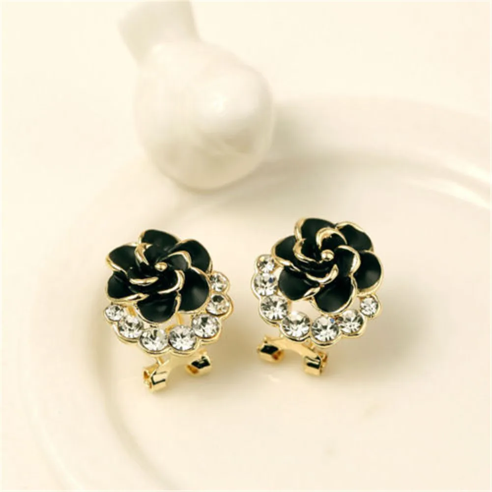 

Eardrop Earrings Ear Stud Lady Flower Rose Crystal Lady Women Fashion Elegant Quality Earring Shining Jewelry Bijoux Gifts