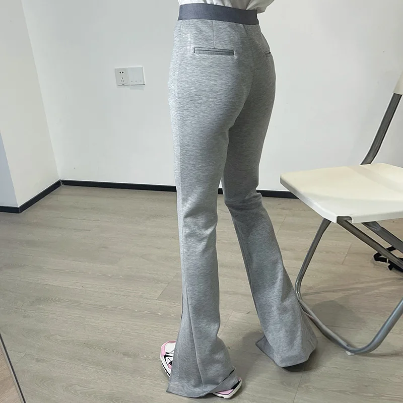 

22 Fashion Classic Trendy luxury design Summer Self-cultivation High Waist Hem Split Women with Micro Pants