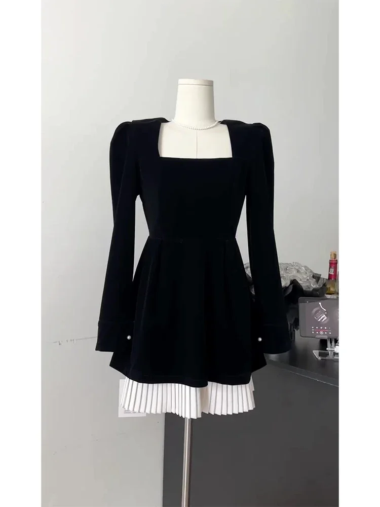 Женское винтажное платье с длинным рукавом