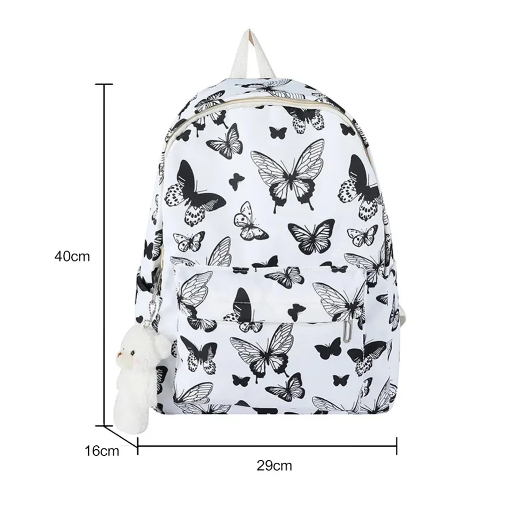 

Fashion Women Nylon Backpack Preppy Style Students School Casual Solid Color Large Handbags Schoolbag Bookbag Teenager Travel