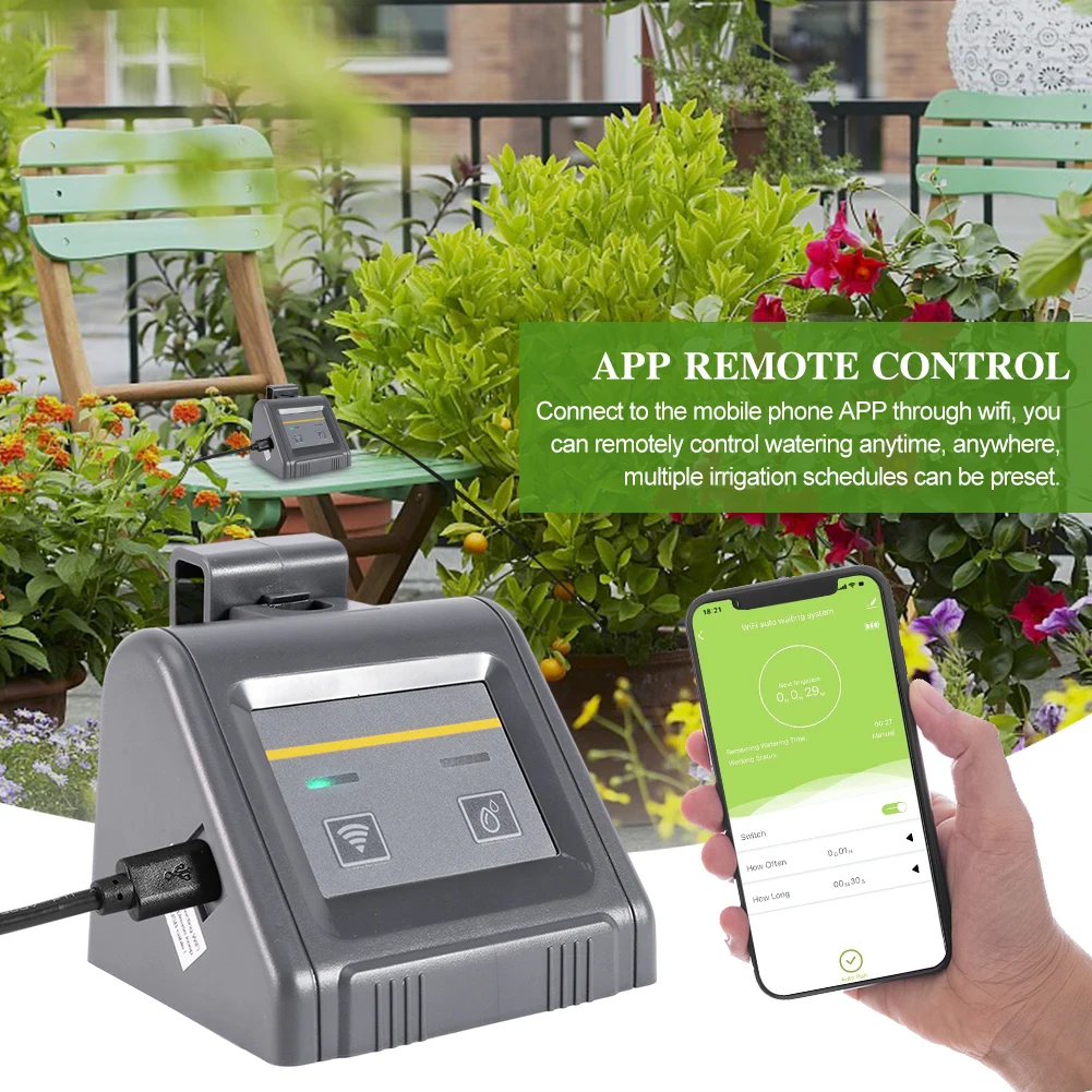 

Система капельного полива для комнатных горшечных растений, Wi-Fi, дистанционное управление, автоматический ручной режим полива через приложение