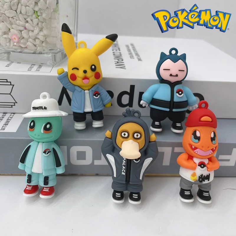 

5 шт./компл. аксессуары для ключей Покемон Пикачу Сквиртл аниме психоутка кабигон экшн-фигурки кавайные игрушки кукла модель детский подарок