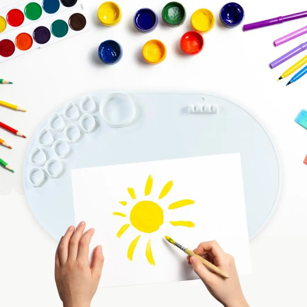 

Палитра для рисования, многоразовый силиконовый коврик для рисования, Легкая очистка, тонизирование, универсальный детский коврик для граффити, инструмент для рисования