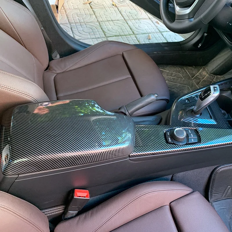 Для BMW 3 Серии F30 F34 318 320Li 3GT Панель Центральной Подлокотниковой Консоли Модификация Интерьера из АБС Карбонового Волокна.