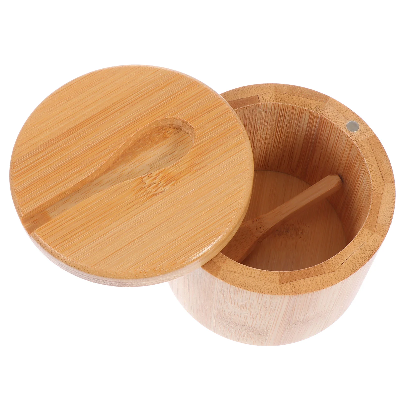 

Salt Seasoning Jars Pepper Jar Bamboo Condiment Box Bowl Storage Pot Set Wood Sugar Container Holder Lid Function Multi Bowls